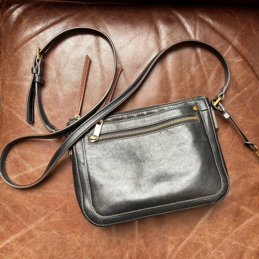 Fossil Crossbody Black Leather Bag